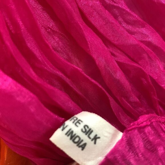 PURE SILK 2 tone crinkle scarf - Picture 4 of 7